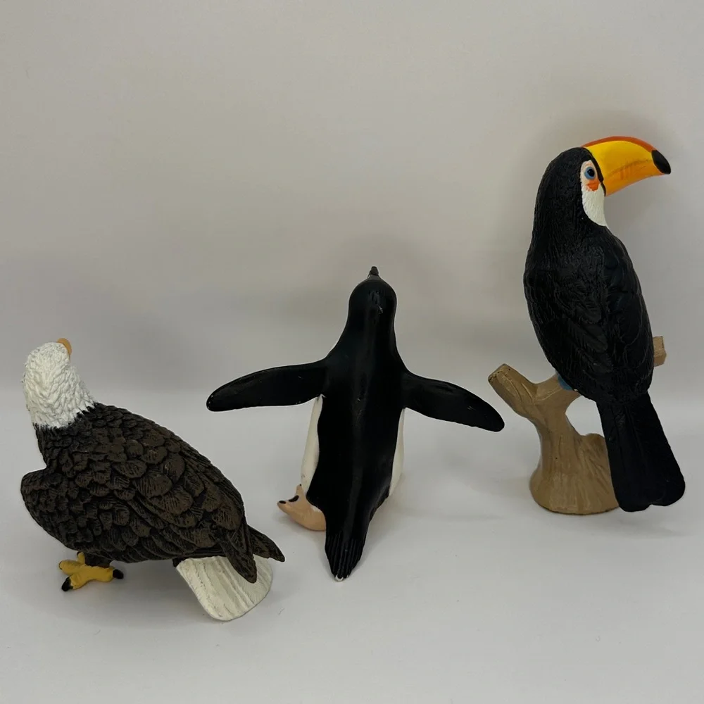 4/$25 -‎ Safari Ltd. Set of 3 Bird Figures - Penguin Eagle Toucan